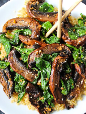 Sautéed spinach and Portobello mushrooms cover photo