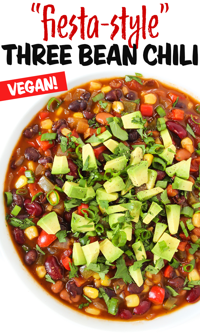 Vegan Fiesta Three Bean Chili in a bowl