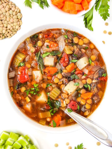 Lentil vegetable soup cover