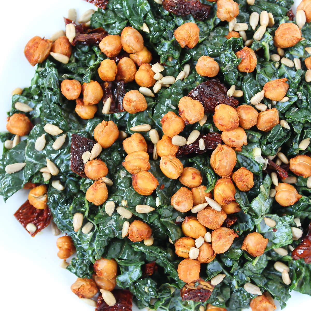 Roasted Chickpea Kale Salad with SunDried Tomatoes (Vegan!) The