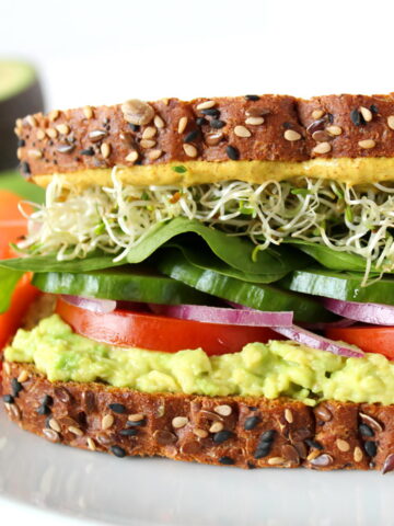 Vegan avocado sandwich