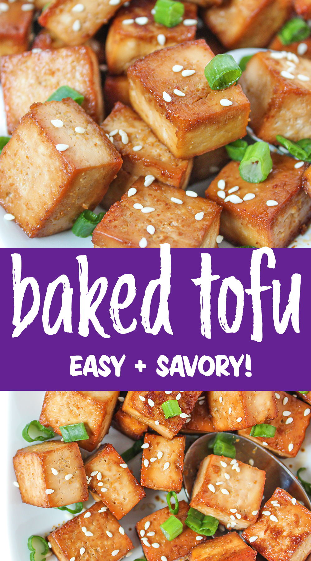 baked tofu photo collage