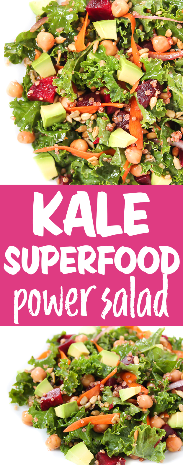 photo collage of kale superfood salad