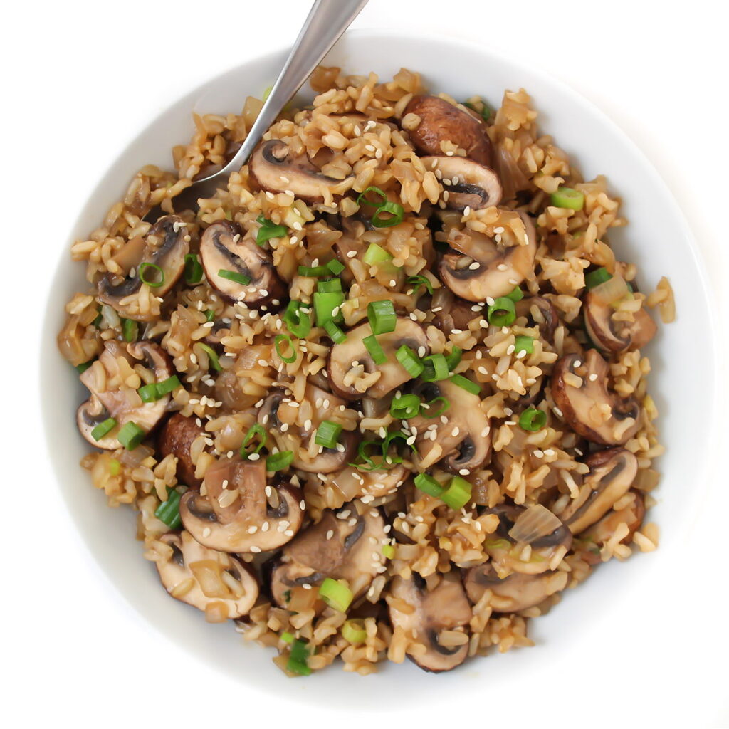 Asian-Style Mushroom Rice (Easy + Vegan) - The Garden Grazer
