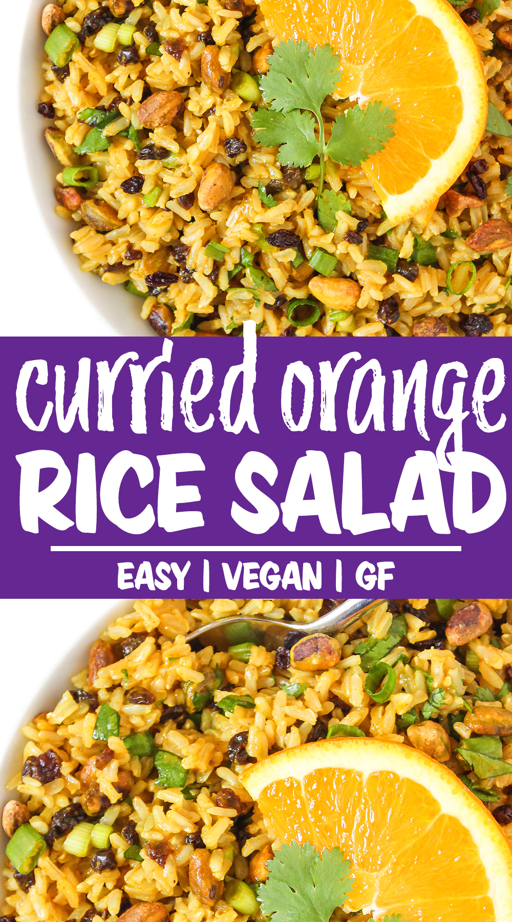curried orange rice salad photo collage