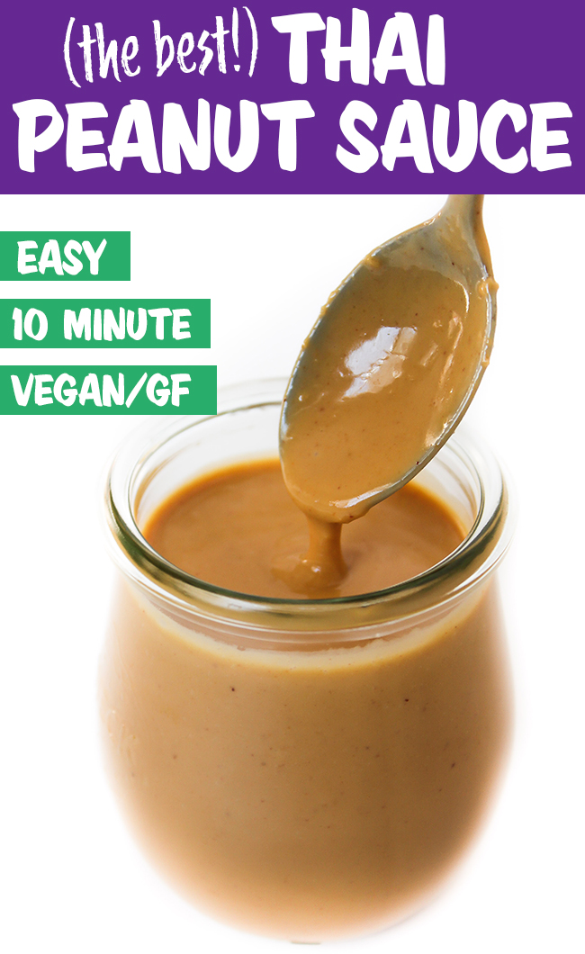 Creamy thai peanut sauce in a jar