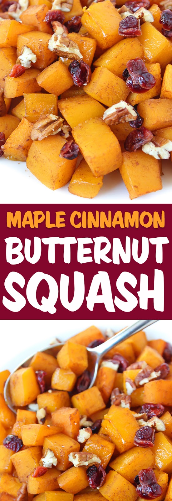 photo collage of maple roasted butternut squash