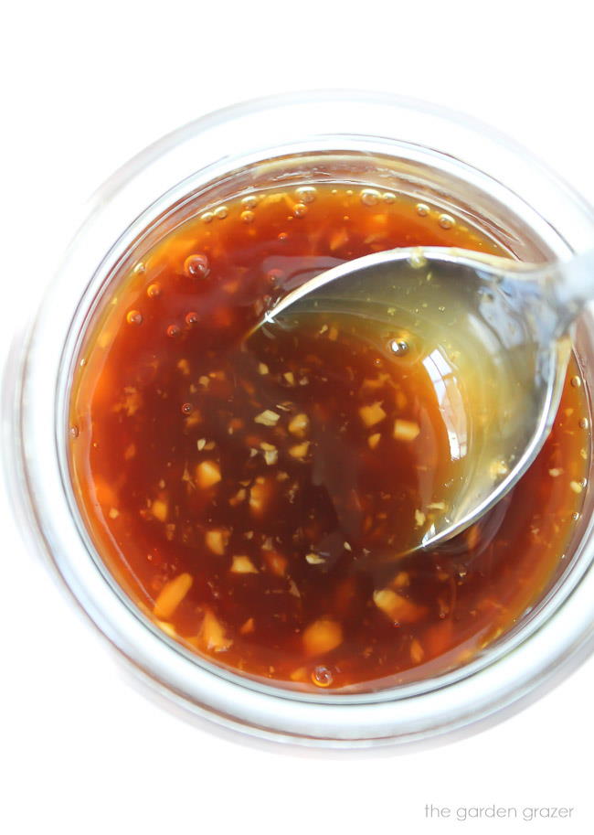 Jar of homemade teriyaki sauce
