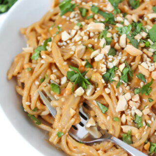 Creamy Thai-style Noodles with peanut butter sauce