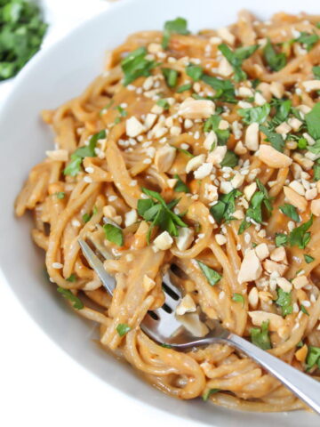 Creamy Thai-style Noodles with peanut butter sauce