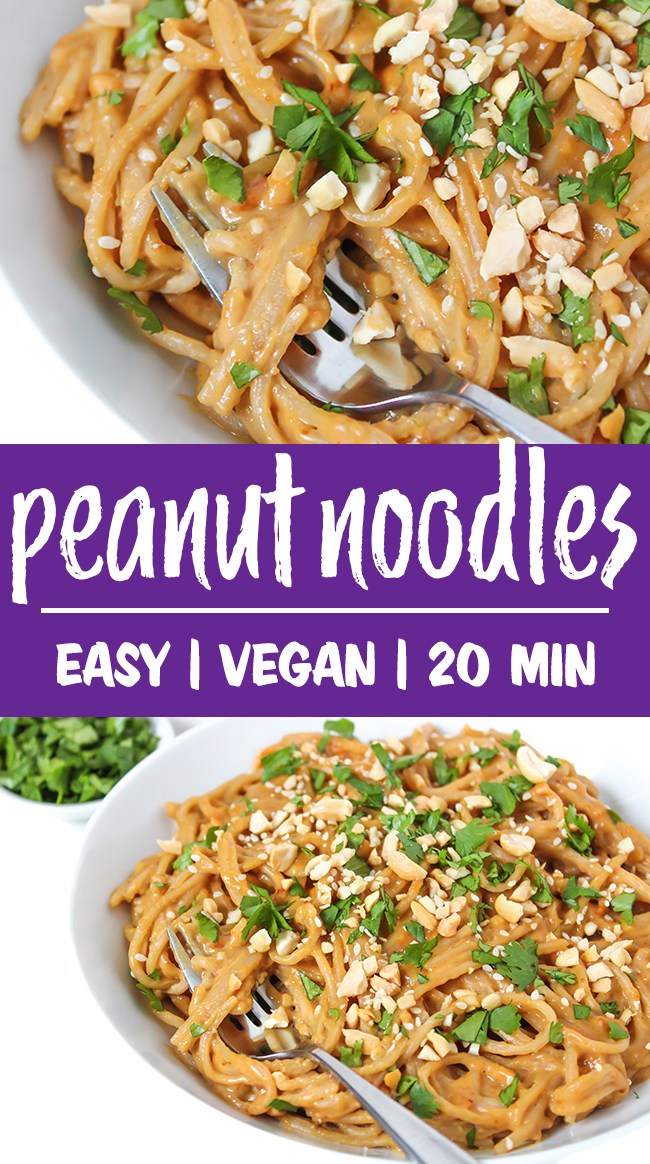 easy peanut noodles photo collage