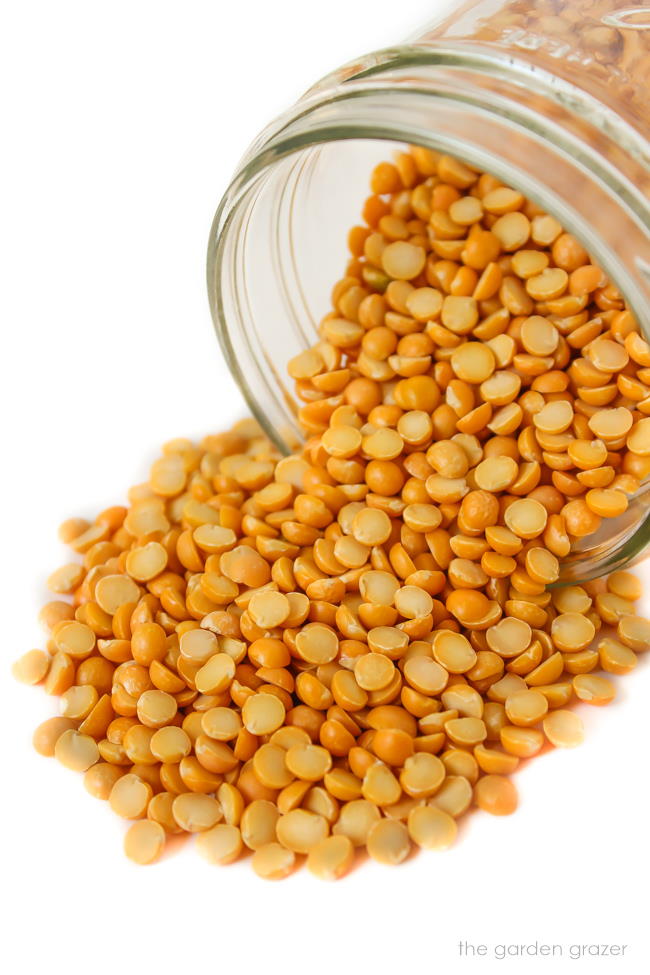 Jar of yellow split peas