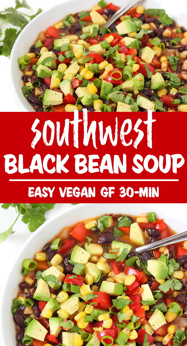 Southwest Black Bean Soup (30 Minute) - The Garden Grazer