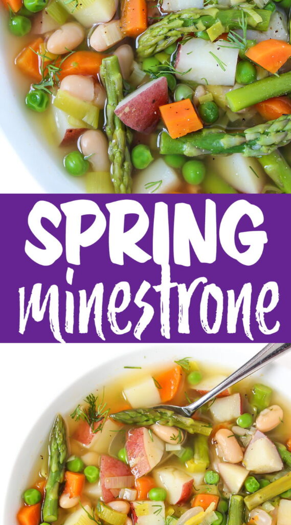 vegan spring minestrone photo collage
