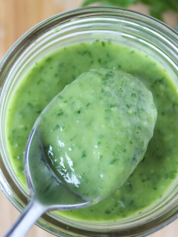 Creamy garden herb salad dressing