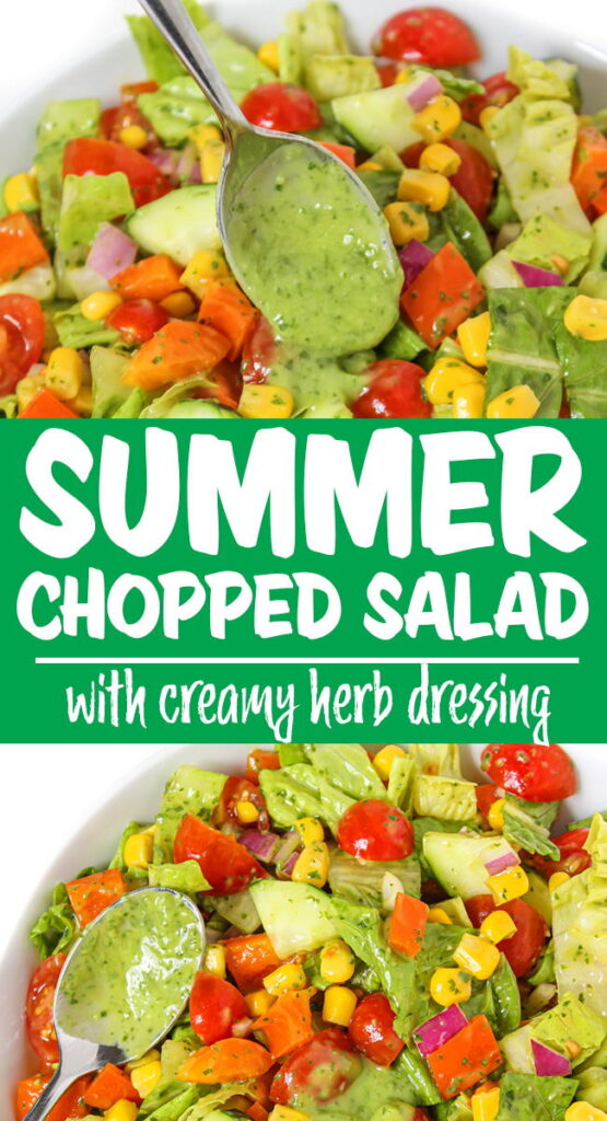 vegan summer chopped salad photo collage
