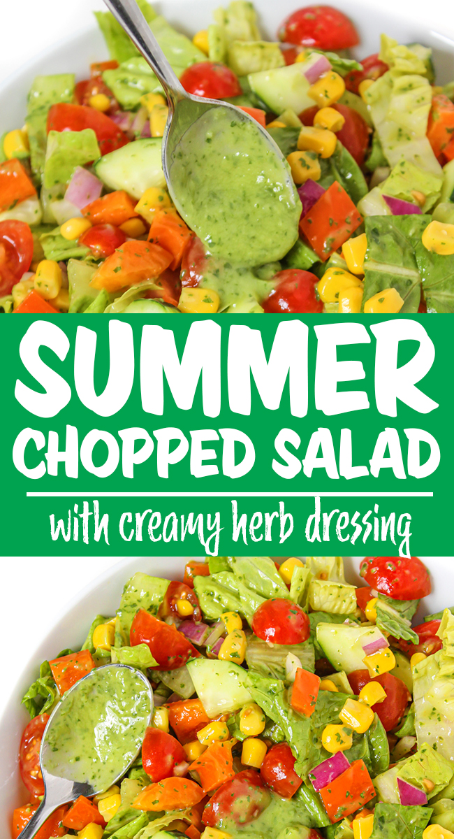 vegan summer chopped salad photo collage