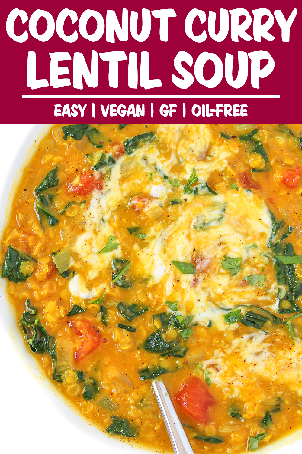Vegan curried soup photo collage