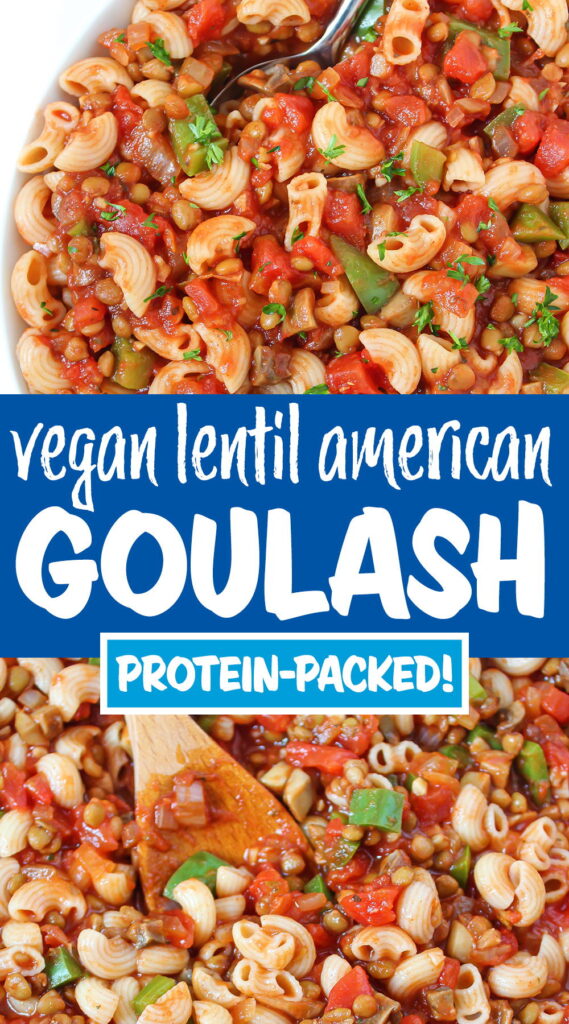 vegan lentil american goulash photo collage