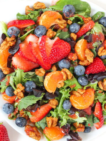 Berry salad on a white plate