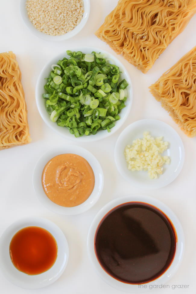 Ingredients for hoisin peanut noodles