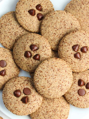 Vegan almond maple cookies on a plate