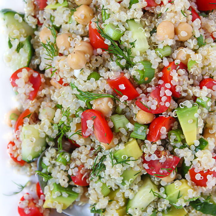 Quinoa Chickpea Salad with Dill Dressing (Easy!) - The Garden Grazer