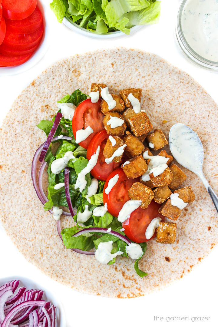 Crispy Tofu Wrap (High Protein, Easy!) - The Garden Grazer