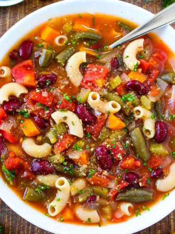 Vegan minestrone soup cover photo