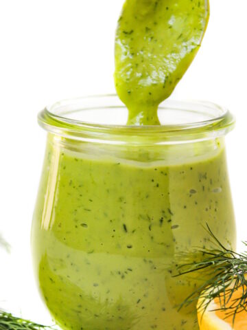 Creamy dill dressing cover
