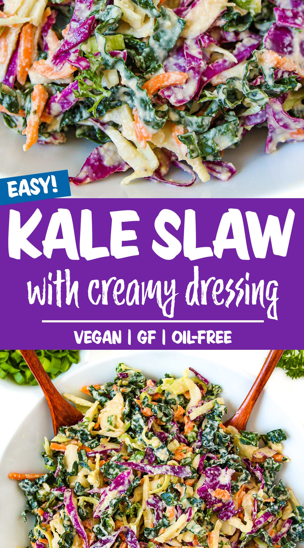 Kale Slaw with Creamy Dressing (Vegan!) The Garden Grazer