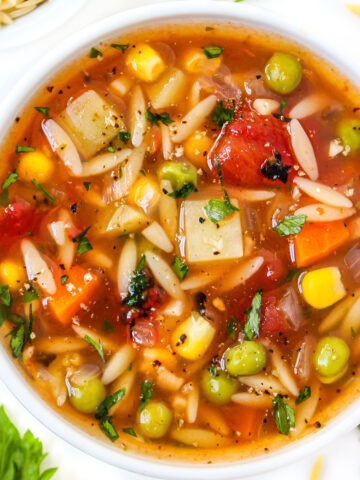Vegetable orzo soup cover photo