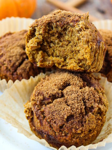 Healthy gluten-free vegan pumpkin muffins cover photo