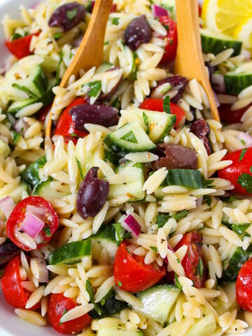 Greek orzo pasta salad cover photo